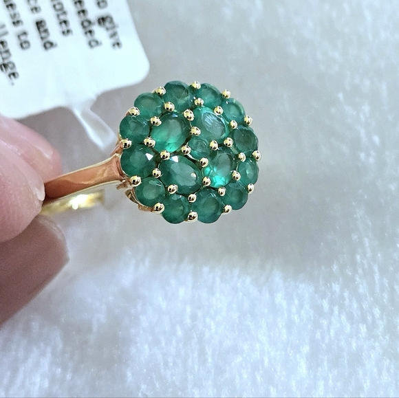 Shivam Green💚 Onyx Floral🌸 Cluster Ring💍 - NWT - Picture 15 of 16